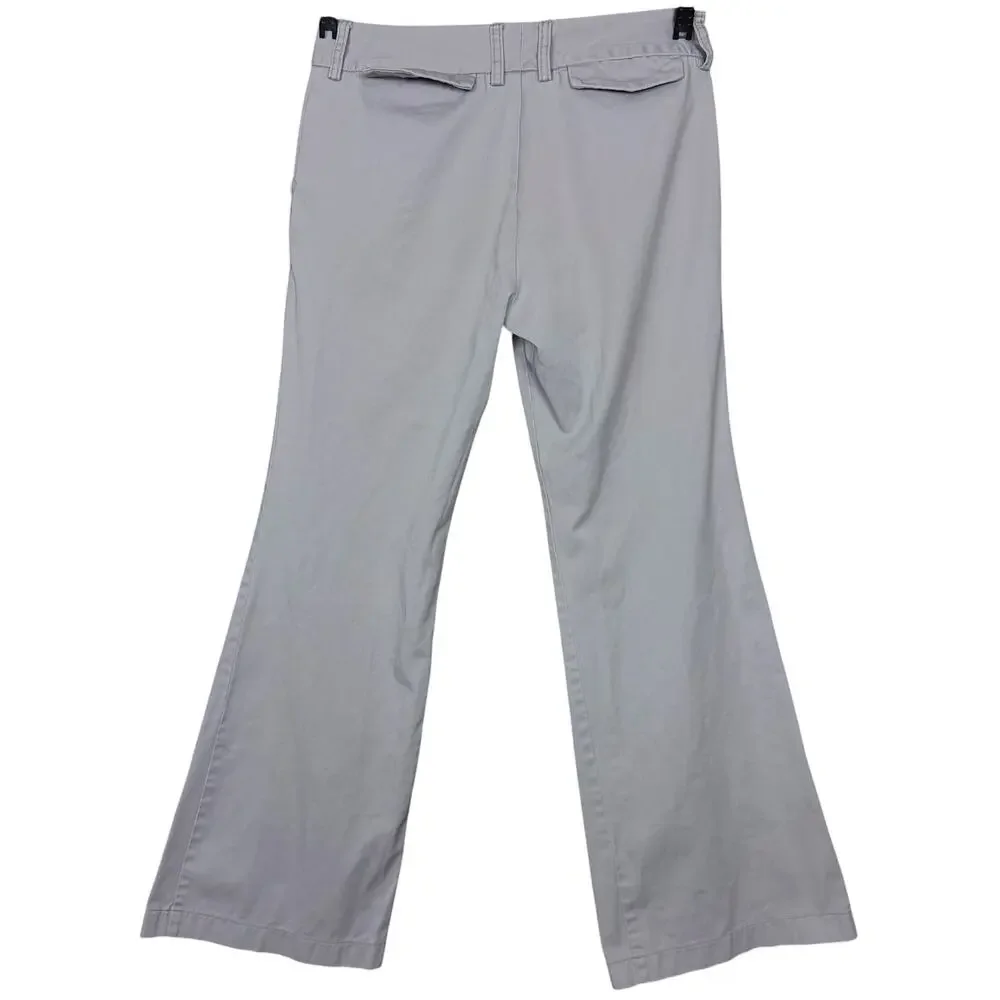 J Crew Stretch Flare Pants Light Gray 100% Cotton 31x30 Women's Size 8 Work
